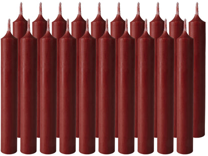 BRUBAKER 100 pack of tree candles wax - Christmas candles pyramid candles tree candles - Dark red