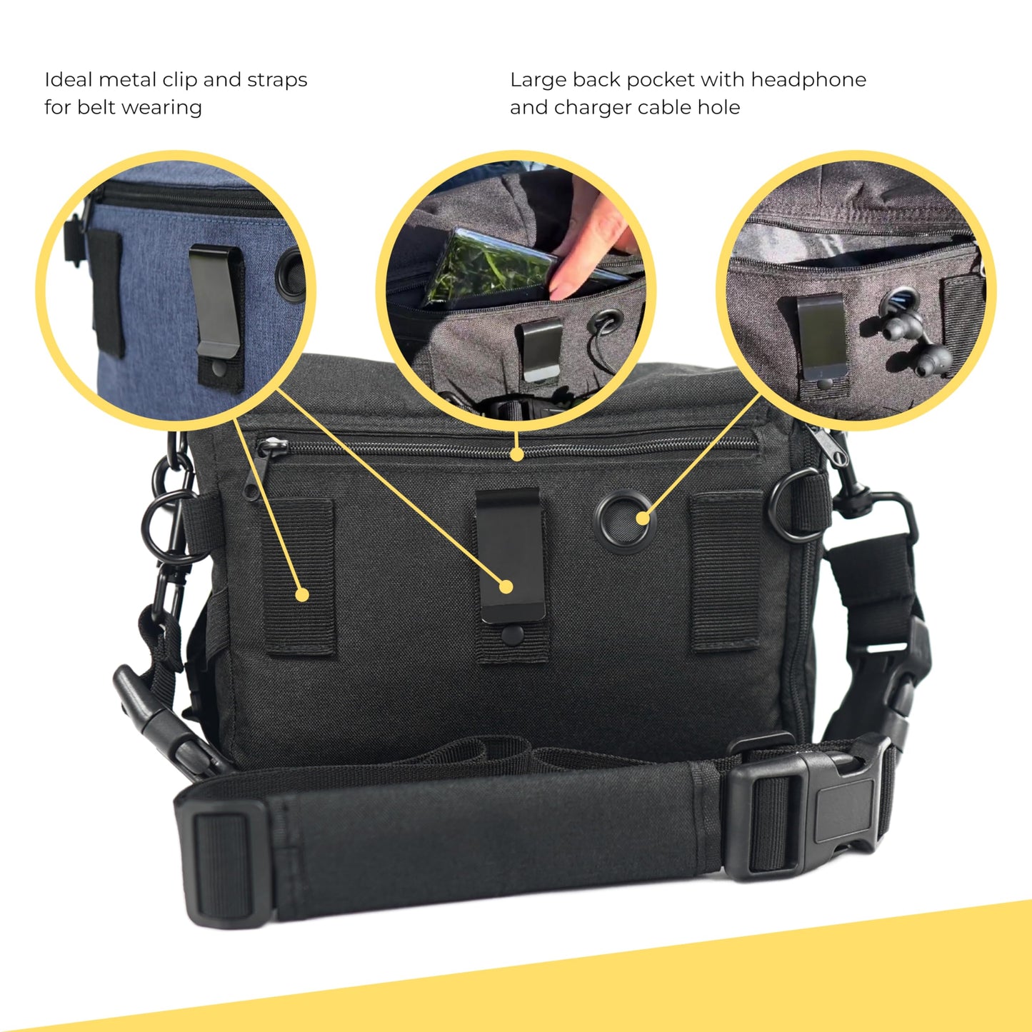 Arrivly SixWalker Treat Pouch for Dogs with Magnetic Closure, Practical Dog Training Treat Bag, Multifunctional Treat Pouch for Dogs with Removable Inner Pocket (Black)