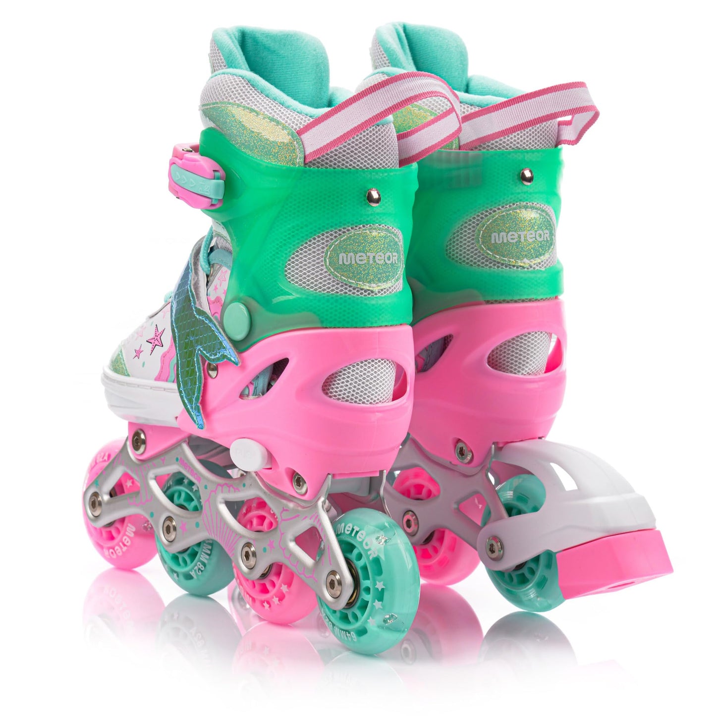 meteor® Inline Skates 4in1 Children's Inline Skates Roller Skates Roller Blades Quad Skates Carbon Children's Adjustable Skate Big Wheels