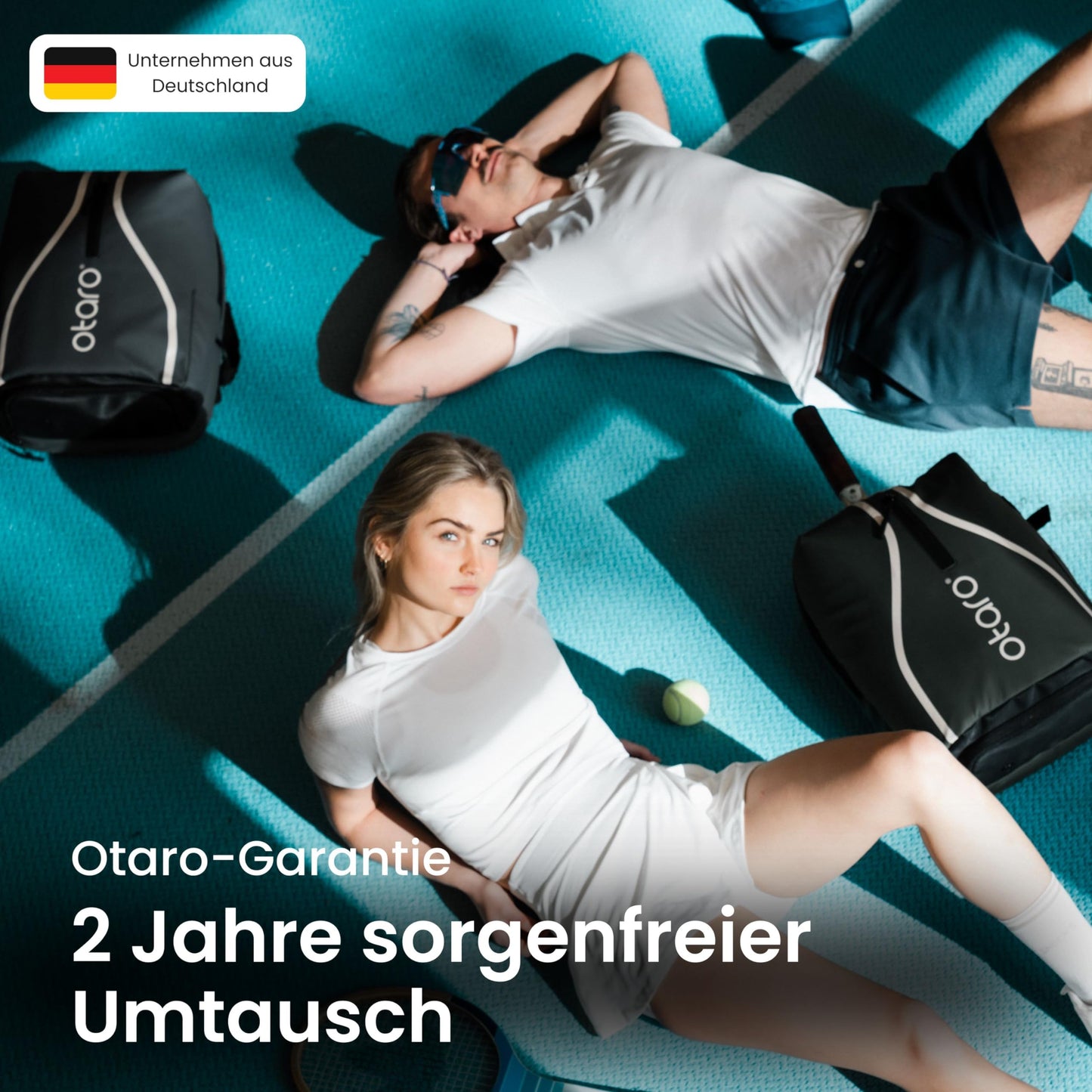 Otaro Tennis Backpack with Shoe Compartment Premium (Classic 32L; PRO 42L) Innovative layout & design | Tennis bag for hobby and professional tennis players, men and women (Classic 32L, Green)