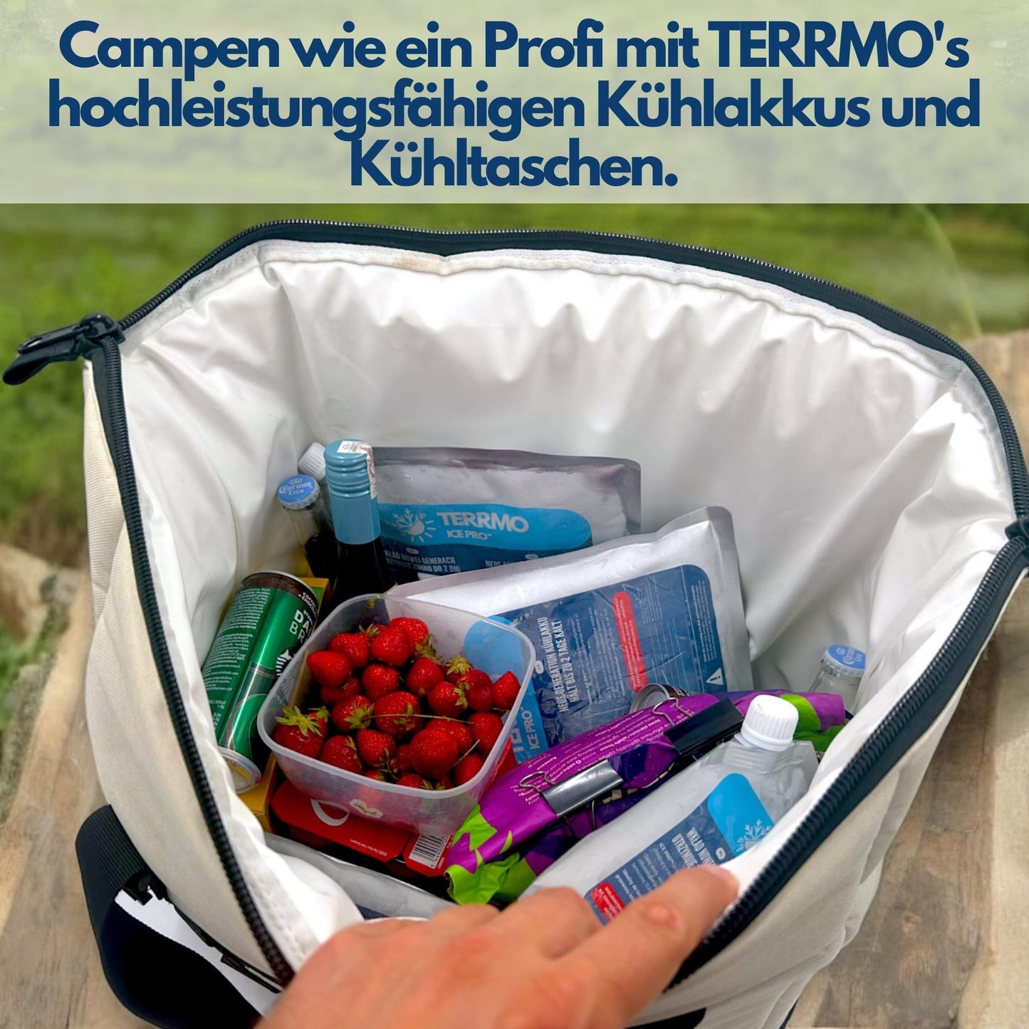TERRMO Ice Pro™ Premium Large Cooling Pack for Cooler Bag, Ice Box, Cooler Backpack | Long cooling time up to 48-72h | Reusable, High performance | Cooling elements XL | 830ml/900g, 25x25cm (4 pack)