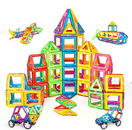 CONDIS Magnetic Building Blocks 120 Pieces, Magnetic Toy Magnets Children Magnet Building Blocks Magnet Toy Magnetic Games for Gift from 3 4 5 6 7 8 Years Boys Girls Building Blocks Kids Toys