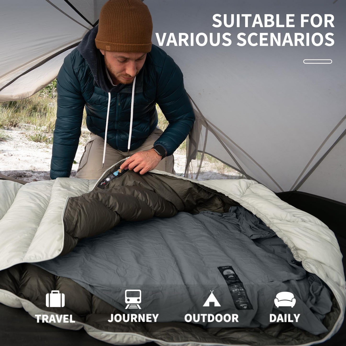 Naturehike ultralight hut sleeping bag liner only 128g travel blanket with small pack size inner sleeping bag for backpacking, hostels, cabin camping.