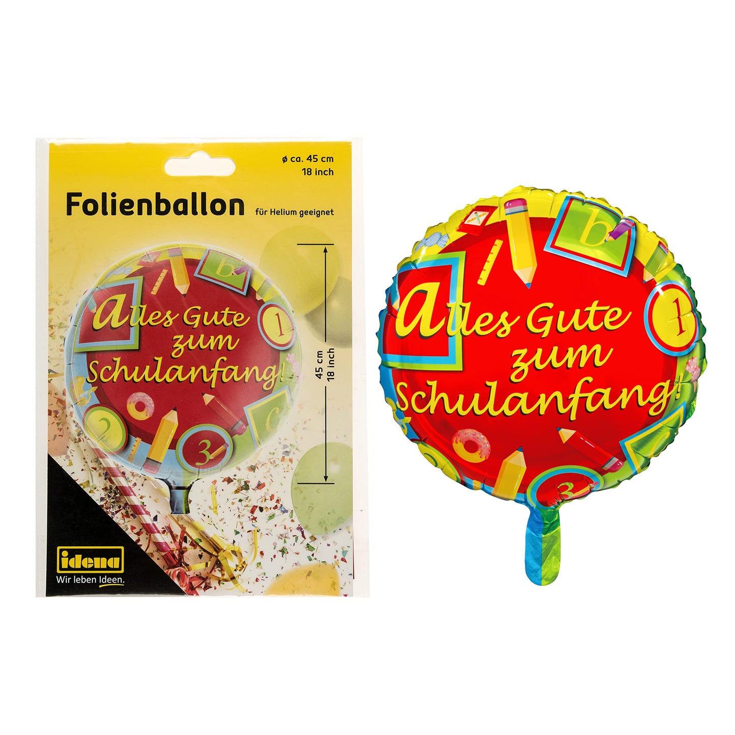 Idena 90012 - Pinata school cone & foil balloon school enrollment, first day of school, school start, decoration, gift