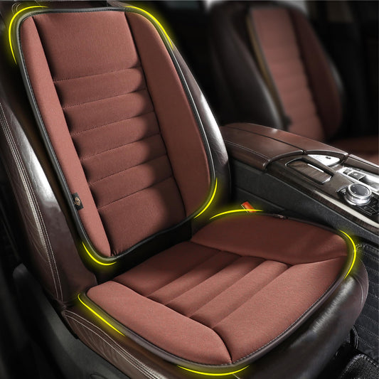 Kingphenix car seat cushion with back support cushion: enhanced comfort memory foam design for pain relief, great for drivers and office use, ergonomic lumbar comfort for extended sitting, Brown