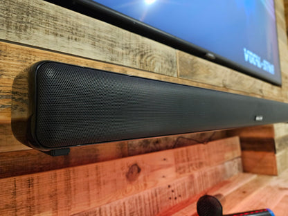 Vocal-Star Karaoke Machine, Soundbar, 250w, 2 wireless UHF microphones, wall mount, 9 RGBW light effects, remote control, HDMI ARC, BT, AUX, Optical.