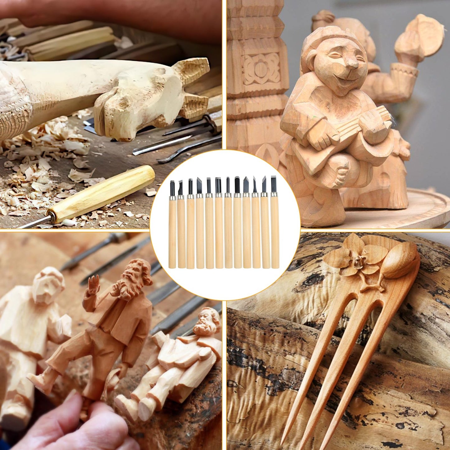 JOLIGAEA Wood Carving Tool Set, 95 Piece Carving Tool for Wood Carving Set, Wood Carving Set, Wood Tool Carving Set for Beginners/Professionals