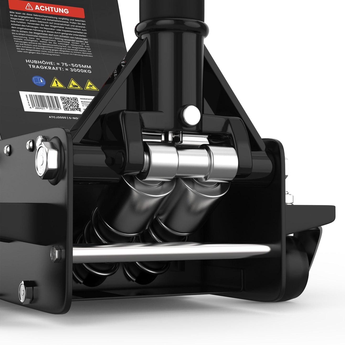 3T hydraulic jack - Low-profile floor jack with 2X rubber pad & dual piston - Quicklift from 75 mm lifting height - for cars, vehicles & SUVs - up to 3 tons lifting capacity - professional jack.