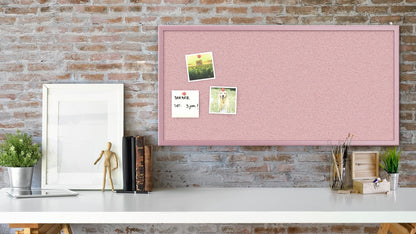 ALLboards pinboard with pink wooden frame 80x40cm cork board cork wall pinboard cork