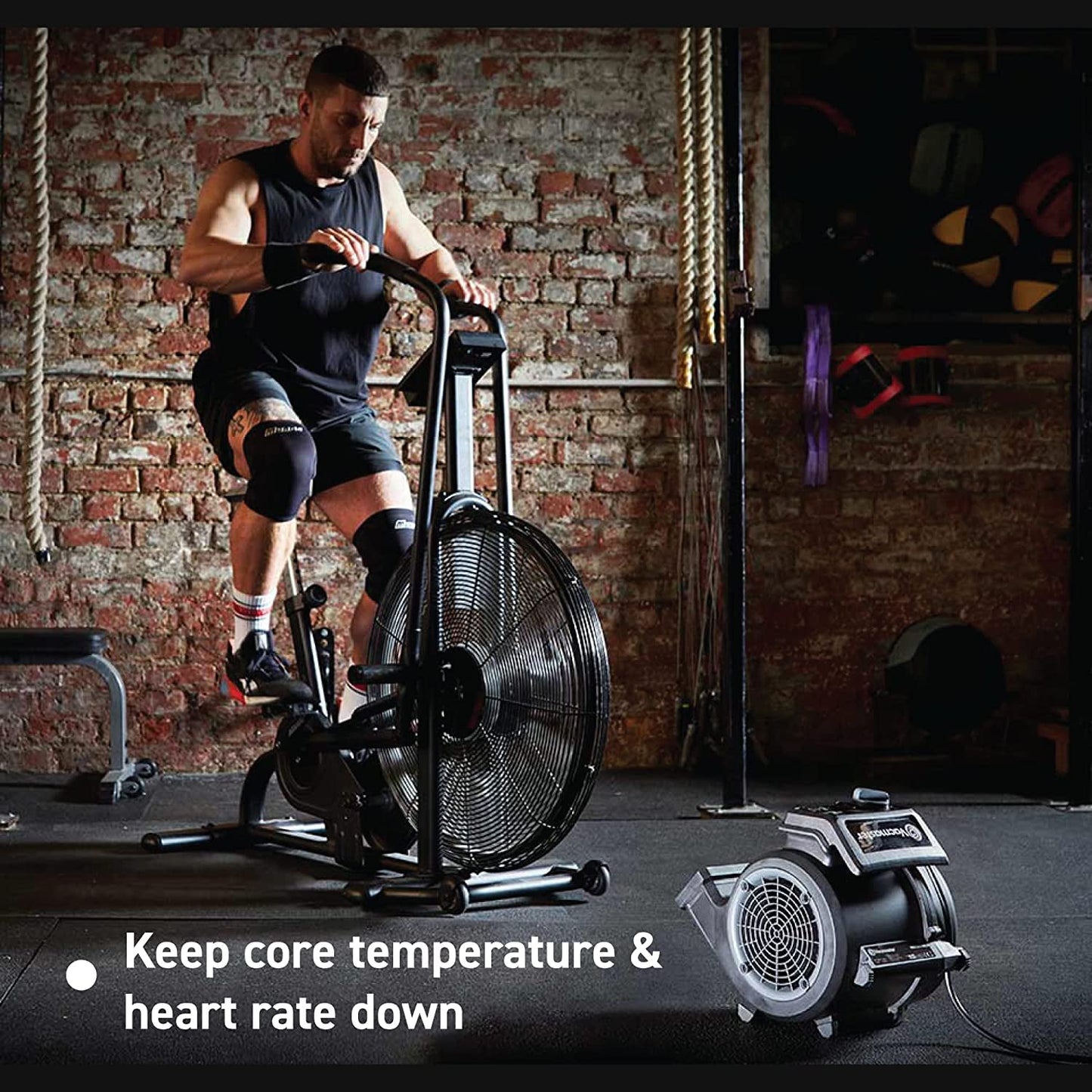 Vacmaster AM1202R Cardio54 gym floor fan with remote control. Bike fan. Quiet fan.