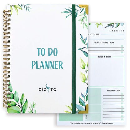 ZICOTO To-Do List Planner - Organize your daily tasks and increase productivity - the perfect checklist for office supplies for women - Size CA8742.