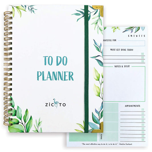 ZICOTO To-Do List Planner - Organize your daily tasks and increase productivity - the perfect checklist for office supplies for women - Size CA8742.