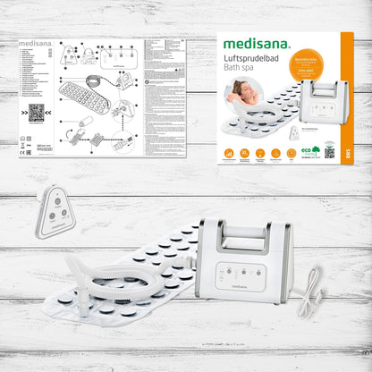 Medisana BBS air bubble bath, bubble mat for bathtub, whirlpool mat with aromatherapy dispenser, 3 intensity levels, home spa, wellness bathtub accessory.