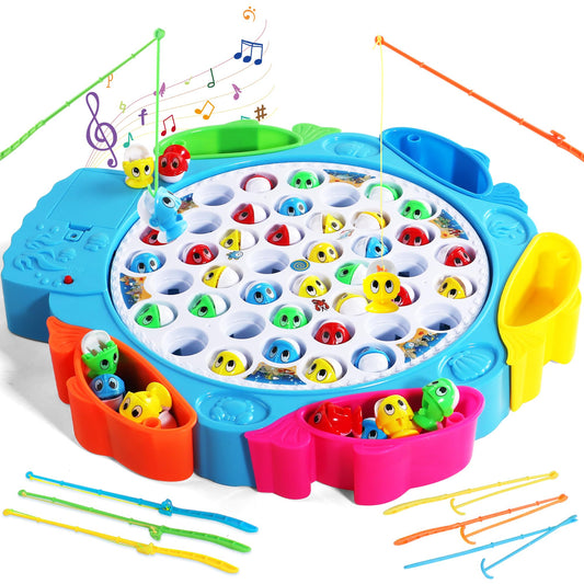 Fishing game Fishing Game Children's games for 3 4 years Board game Toy for 3 years Children's games for 4 years with 8 children's fishing rods 42 fish game for 3 4 5 years Boys Girls, Large size 35.5X33 cm