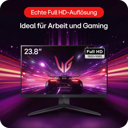 LG Electronics 24GS65F-B.AEU Ultragear™ FHD Gaming IPS-Monitor 24" (60.47cm), 1920 x 1080, 16:9, 1ms GtG, 180 Hz, HDR10, NVIDIA G-Sync™, AMD FreeSync™ - Black