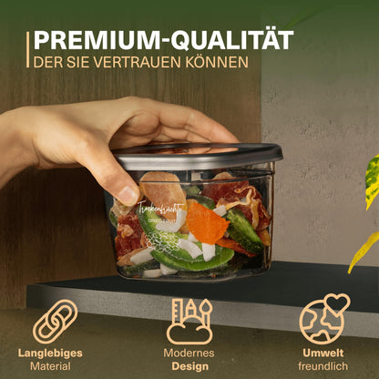 Viwares airtight storage containers with lids | 15-piece storage container set | BPA-FREE | For storing muesli, flour, and sugar | Practical kitchen storage box for all foods