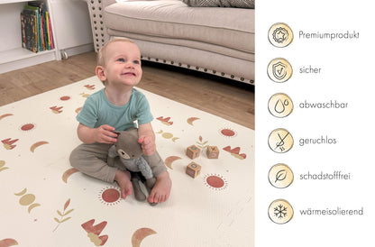 LITTLE LEMON - Stylish Play Mat Moon | Extra Large Puzzle Mat 180x120 cm | XL Pieces 62 cm | BPA and Toxin-Free Baby Crawling Mat