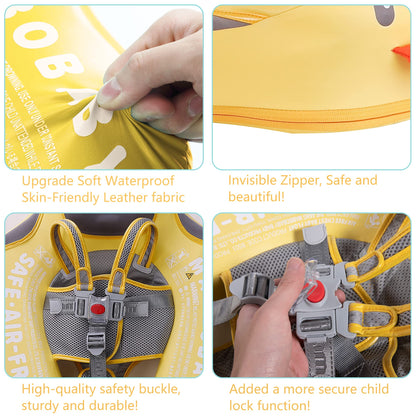 HECCEI Baby Swim Ring, Mambobaby Non-Inflatable Swim Float for Baby, Durable Soft Waterproof Swimming Trainer for Children 3-24 Months.