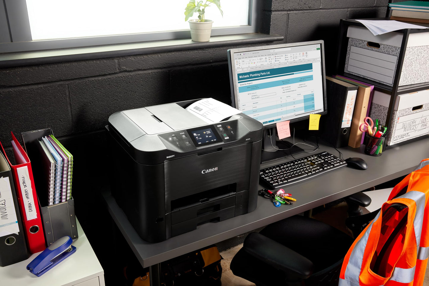 Canon MAXIFY MB5150 color inkjet - multifunction printer (A4, 4-in-1 scanner, copier, fax, color display, 600 x 1200 DPI, USB, duplex printing, WLAN, Bluetooth) black.