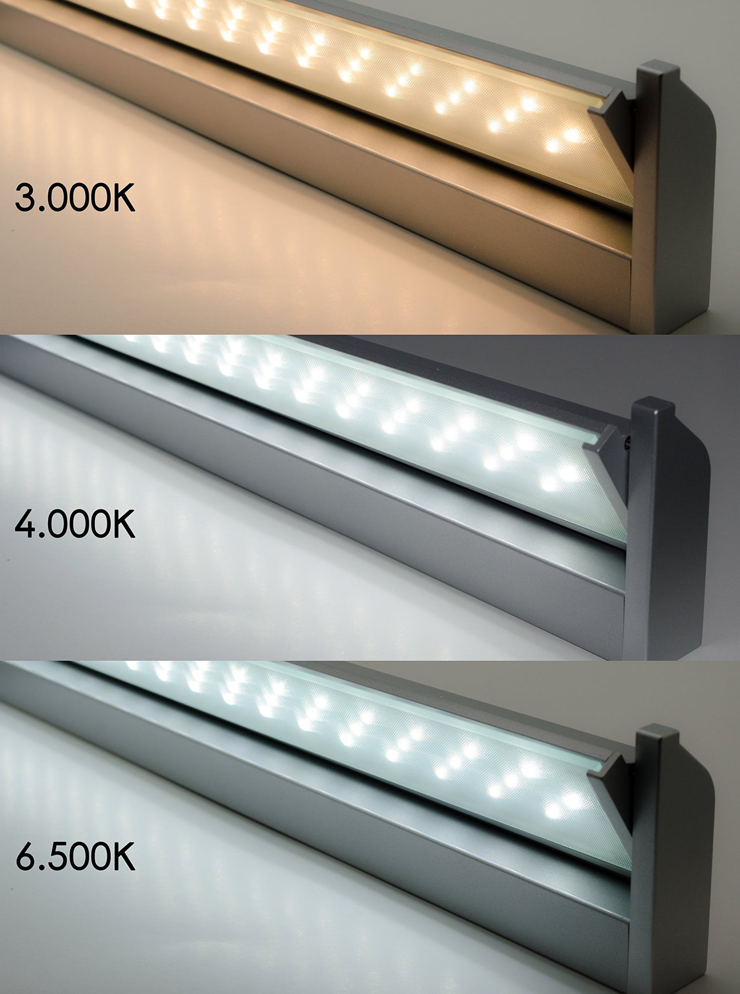 Rolux LED-LLH-310, 10W, 3000K~6500K, Surface Mounted/Under Cabinet Light, Aluminum, 10 watts, silver, 57.5 x 8.5 x 3.5 cm