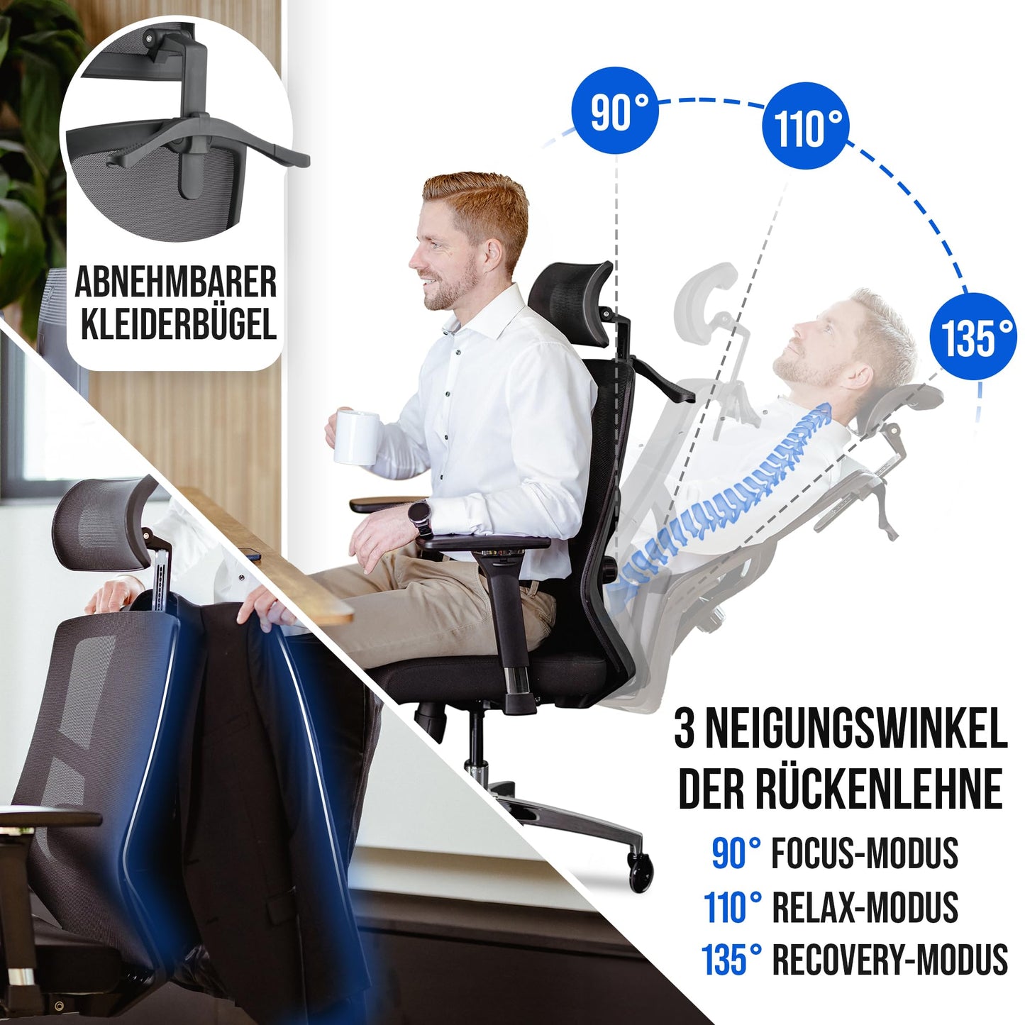 ELITESEATS Office Chair Ergonomic [TOP PICK] Scratch-Free Wheels Breathable | Ergonomic Desk Chair | Office Chair 150 kg Capacity | Computer Chair | Swivel Chair | Home Office Chair Ergonomic