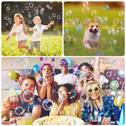 Bubble Machine 16000+ /min, HassoKon Automatic Bubble Blower for Kids, Bubble Machine for Wedding/Birthday/Festival Party (White)
