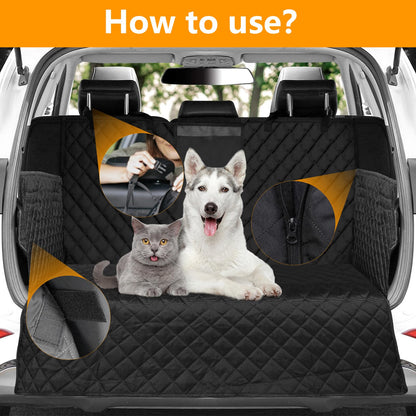 TAOPE Dog Car Boot Liner, Universal Car Boot Liner with Sides - Waterproof and Scratch Resistant - Black Dog Blanket Car Boot, Car Blanket Protection Mat for Estate, Van and SUV.