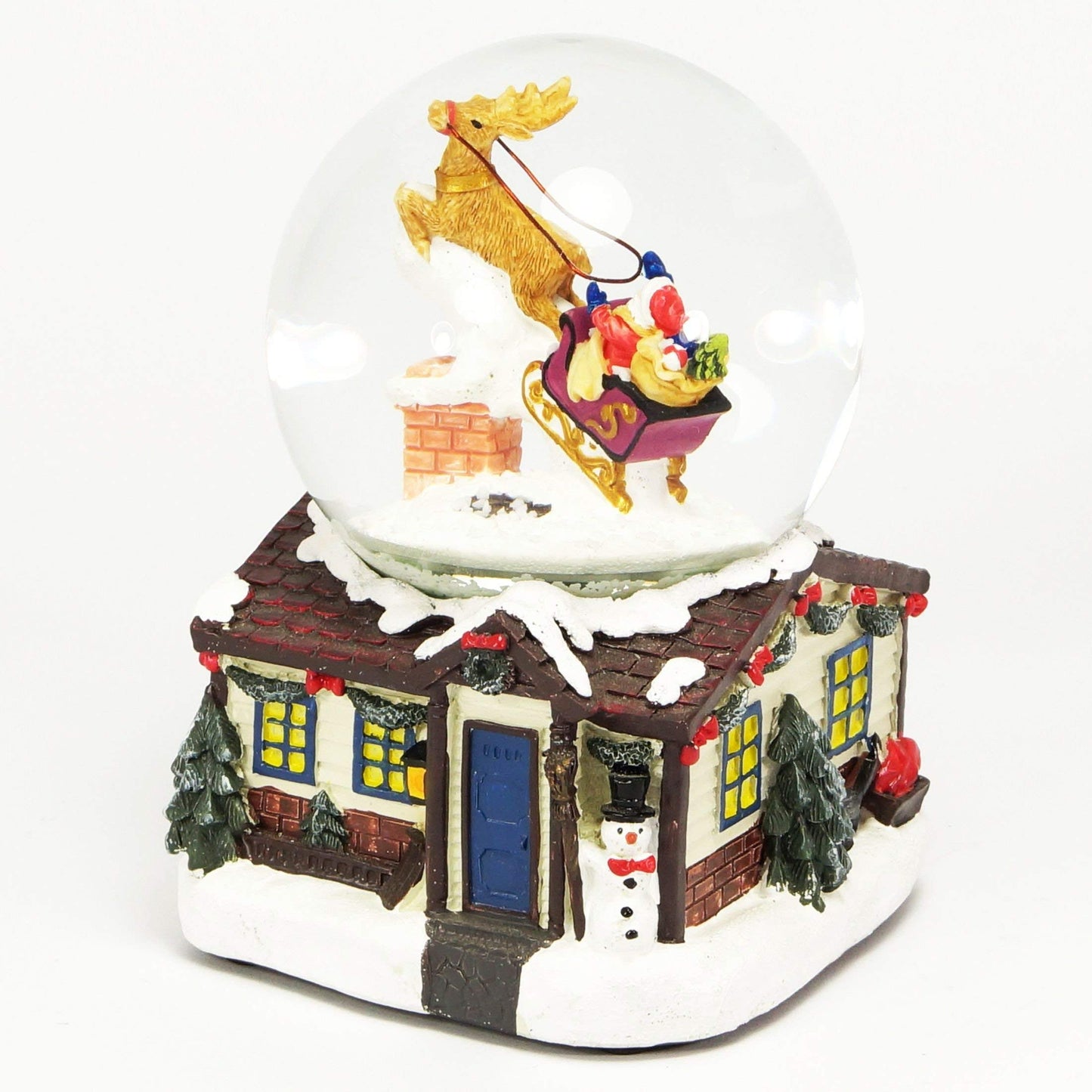 XL LED Snow Globe Christmas electric snow whirl, many melodies and color changes Christmas house glitter ball