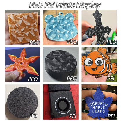 JUUPINE 3D printer PEO PEI Cool Build Plate for Bambu Lab X1C/X1/X1E/P1P/P1S/A1 3D printers, smooth PEO + textured PEI print plate 257 x 257 mm spring steel plate, double-sided flexible plate