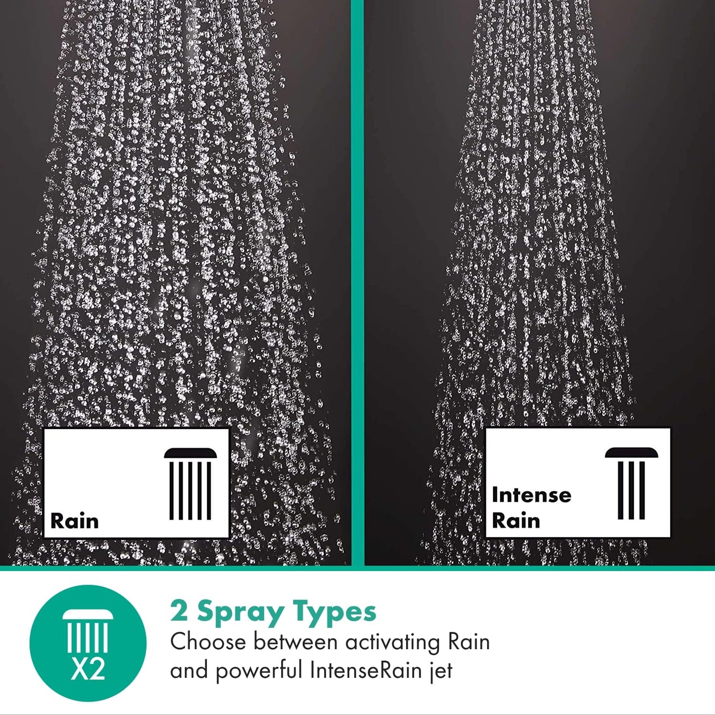 hansgrohe Vernis Blend - water-saving shower head (EcoSmart), handheld shower with 2 spray modes, round shower head (100 mm), water-efficient head with anti-limescale function, chrome, 26340000.