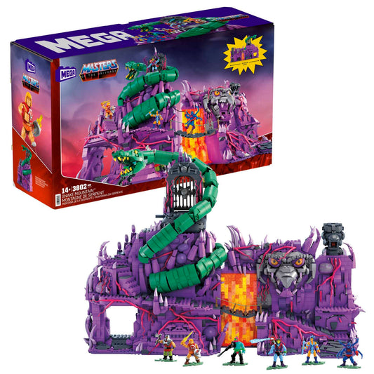 Mega Construx HHD16 - Masters of The Universe Snake Mountain building set, for ages 14+ & HDK07 - Construx Masters of The Universe Land Shark battle vehicle kit, Motu, building toy for kids ages 8+