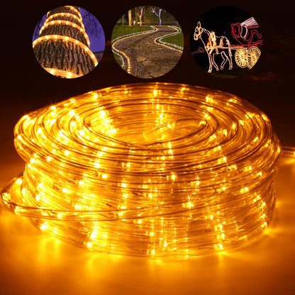 Lospitch 20m LED light tube outdoor IP20 light tube yellow 480 LED tube, black controller with memory function for decoration, party, celebration, wedding, garden