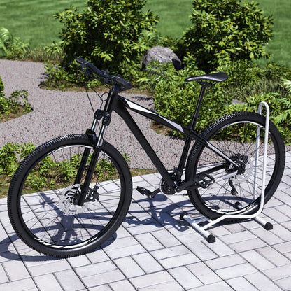2 x WELLGRO® bike stand - steel, secure footing - color white