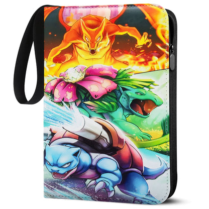 Pokemon card collector's album, 50 pages, 400 pockets, portable waterproof PU card holder. Perfect gift for kids.