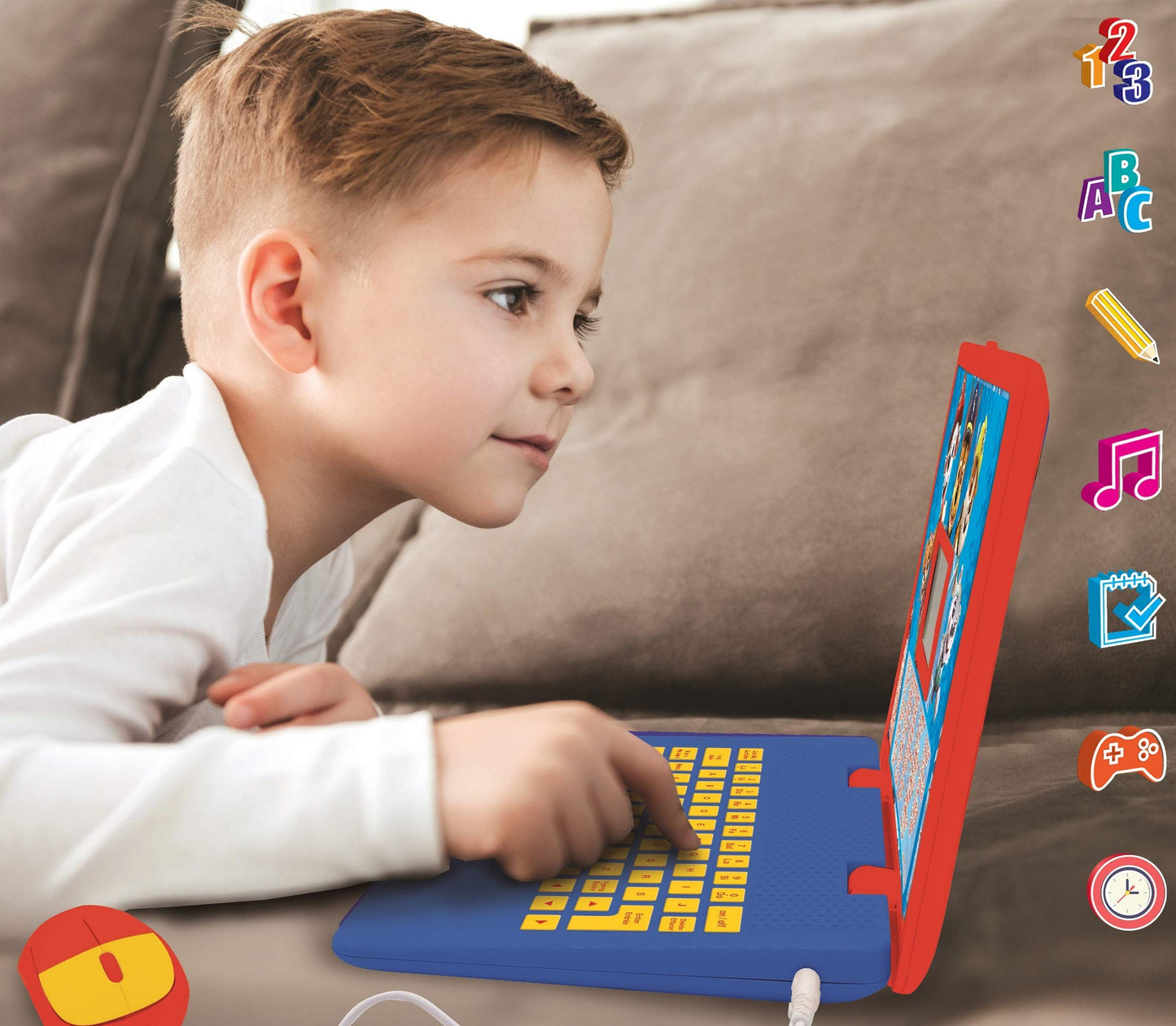 Lexibook Paw Patrol - Bilingual laptop for educational purposes in English and German, 124 activities, math, logic, music, clock, games - Children's toy (girls & boys) - JC598PAZi3