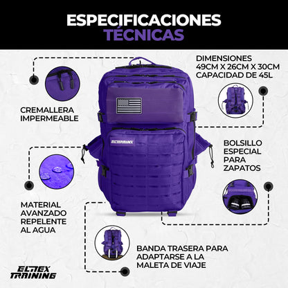 ELITRAINX V2 Military Backpack, 45L, waterproof, Cross-Training, Travel, Sports, Gym, portable, Oxford, 900D by ELITEX TRAINING.