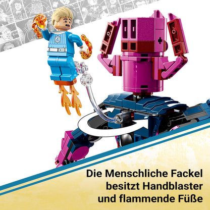 LEGO ǀ Marvel Fantastic Four vs. Galactus building figure - set with superheroes - includes The Thing, Invisible Woman, and Human Torch - gift for boys and girls - 76316