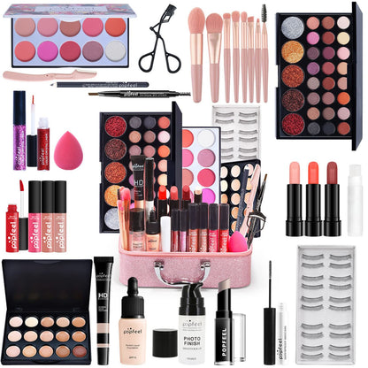 Professional makeup sets, MKNZOME makeup case for women's makeup set, makeup palettes, cosmetics, eyeshadow, lip gloss, birthday Christmas gift set.