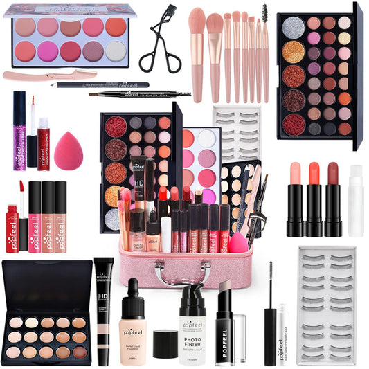 Professional makeup sets, MKNZOME makeup case for women's makeup set, makeup palettes, cosmetics, eyeshadow, lip gloss, birthday Christmas gift set.