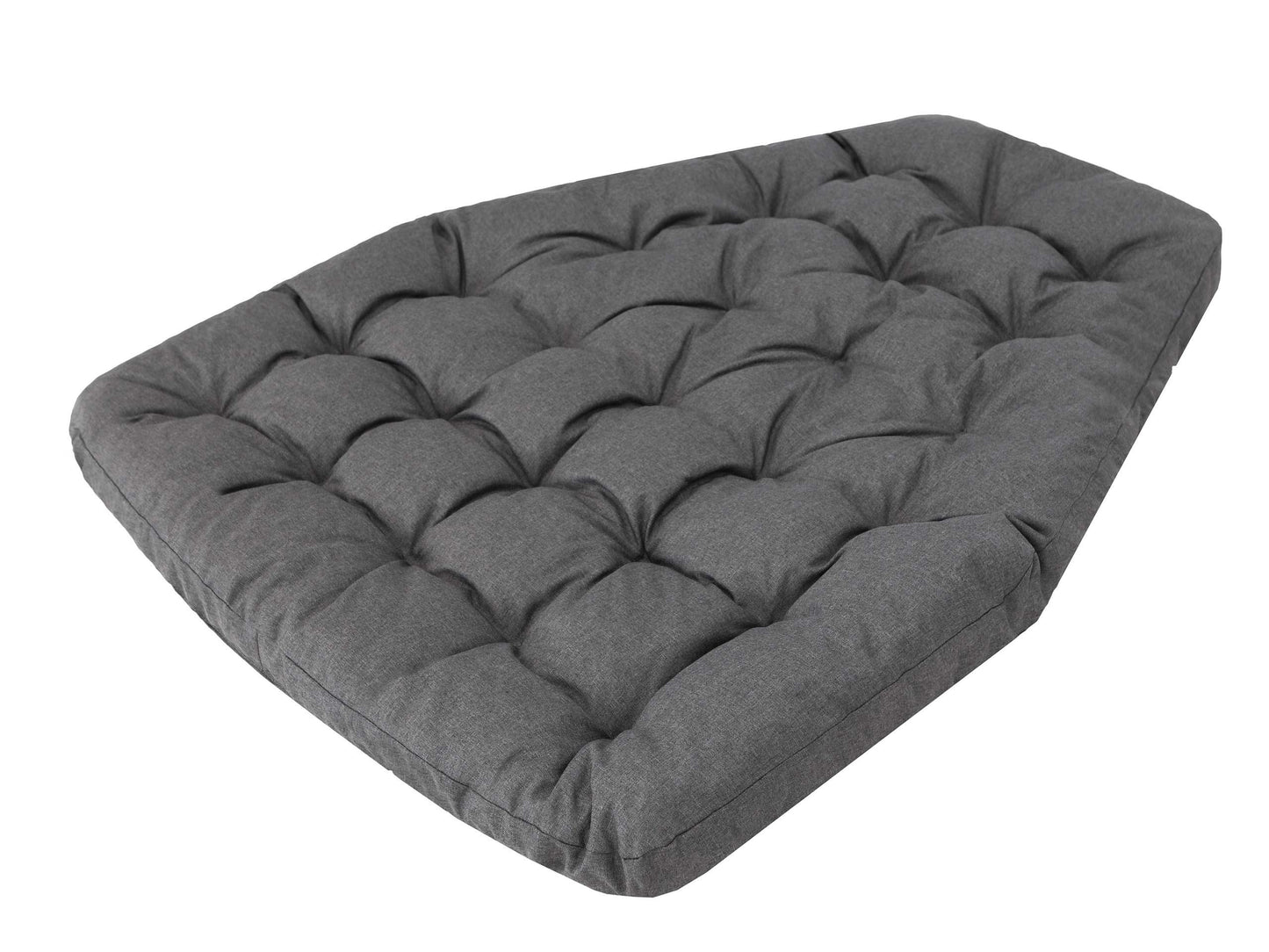 Bjird hanging chair cushion, pad, cushion for polyrattan & rattan hanging swing, seat cushion for hanging basket - round seat cushion - back cushion for hanging seat - indoor & outdoor - graphite eco-linen.