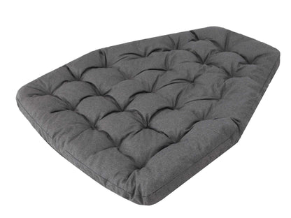 Bjird hanging chair cushion, pad, cushion for polyrattan & rattan hanging swing, seat cushion for hanging basket - round seat cushion - back cushion for hanging seat - indoor & outdoor - graphite eco-linen.