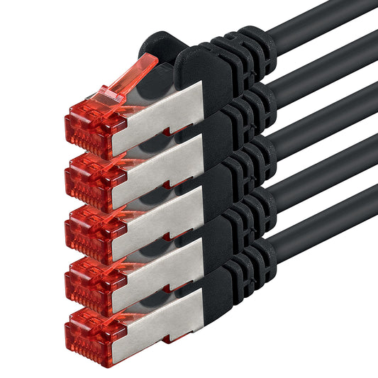1aTTack.com 5x 5m - Cat 6 Network Cable Patch Cable Cat6 RJ45 SFTP - Black