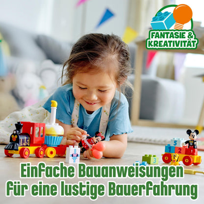 LEGO DUPLO | Disney Mickey and Minnie's Birthday Train - Toy for kids aged 2 and up - Educational toy for toddlers with number blocks & 3 figures - Gift idea for boys & girls - 10941
