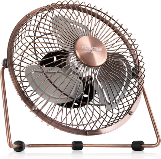 Stagecaptain TV-60U MkII 6" USB desk fan - perfect for desks and small living spaces - 6" fan blade - made entirely of sturdy metal - infinitely adjustable angle - powered by USB port