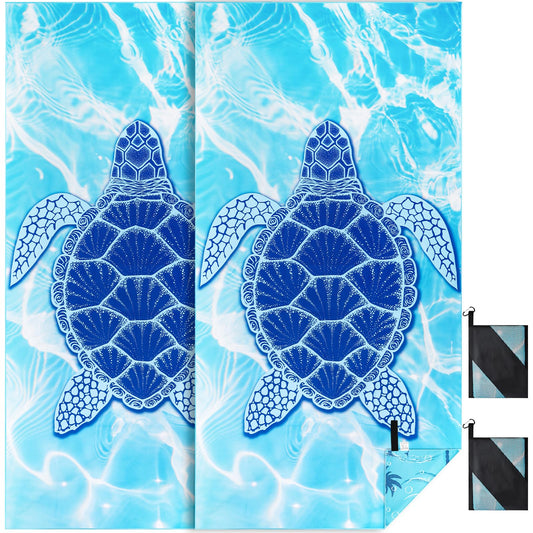 KUOGAS beach towel XXL 2 pack 90x180 cm, large quick-drying microfiber towel, sand-free beach towel, beach blanket women's beach towel