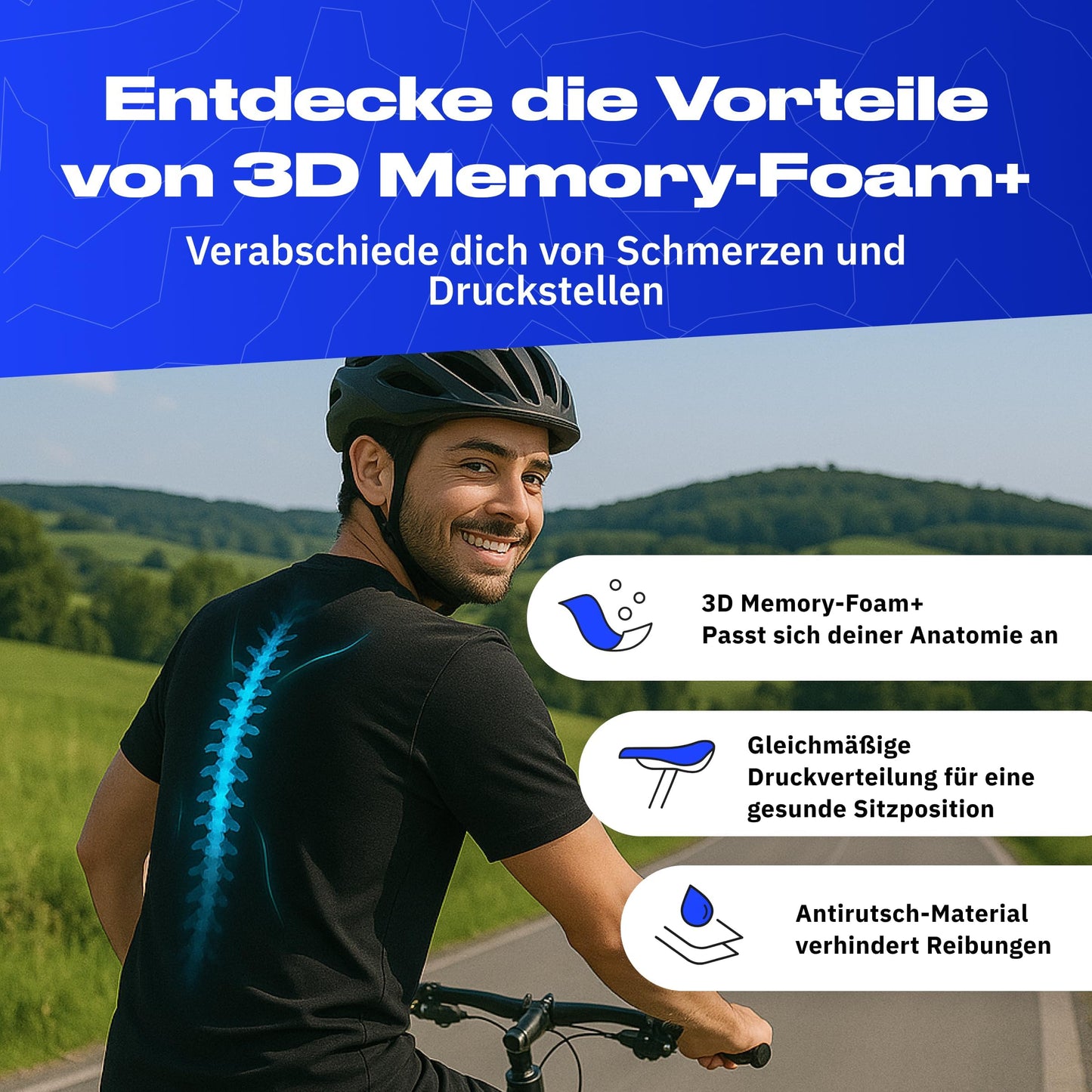Alpine Saddle 3.0 Sport+ High-performance and comfortable bike saddle for men and women - Ergonomic sports saddle for mountain bikes, cross bikes, e-bikes, and more.