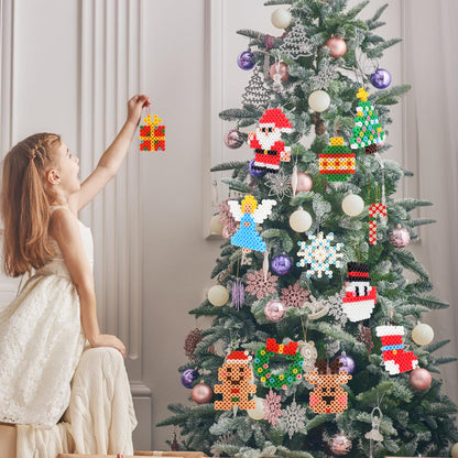 Homgaty Large 10mm Fuse Beads Christmas Set, 1000 Pieces XL Peg Beads with Boards, 12 Patterns and Ironing Paper, 9 Vibrant Colors XL Fuse Beads, Creative Bead Set for Kids 3+