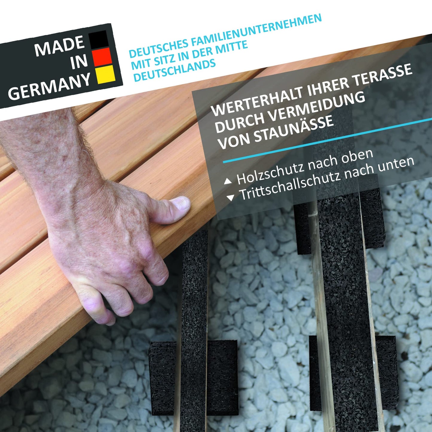 10,000 x 80 x 6mm terrace pad strips for terrace construction | Terrace pad roll made of rubber granules | Terrace spacers