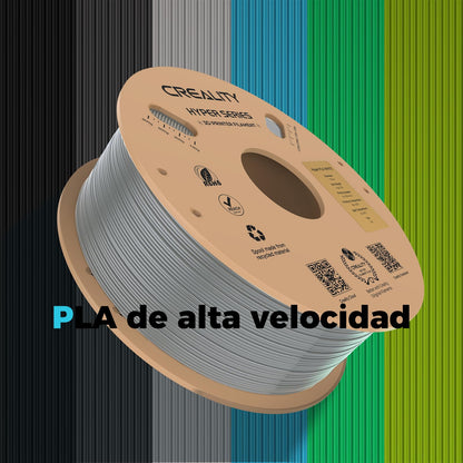 Creality PLA Filament Hyper PLA 1.75mm filament for 3D printers. High speed 30-600 mm/s. Precision +/- 0.02mm. Compatible with most 3D printers. 1kg Grey.