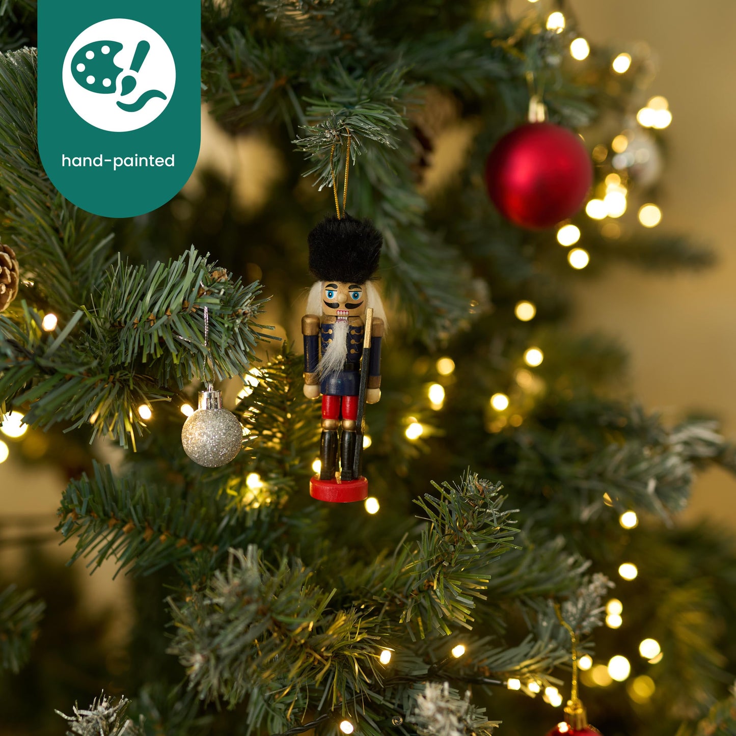 THE TWIDDLERS - 6 Traditional Christmas wooden Nutcrackers, 13cm - Soldier Ornaments Tree Decorations Christmas Tree Ornaments Christmas Decorations